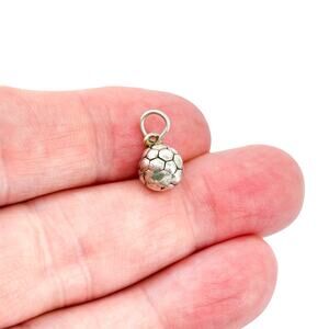 Estate Sterling Silver 925 Soccer Ball Pendant | Dainty Sports Charm
